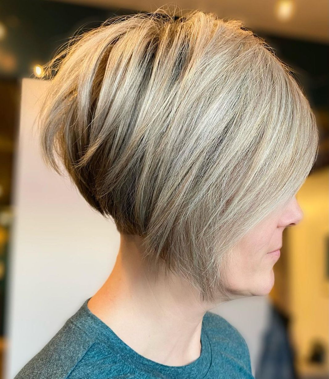 40+ Wheat Blonde Stacked Pixie Bob