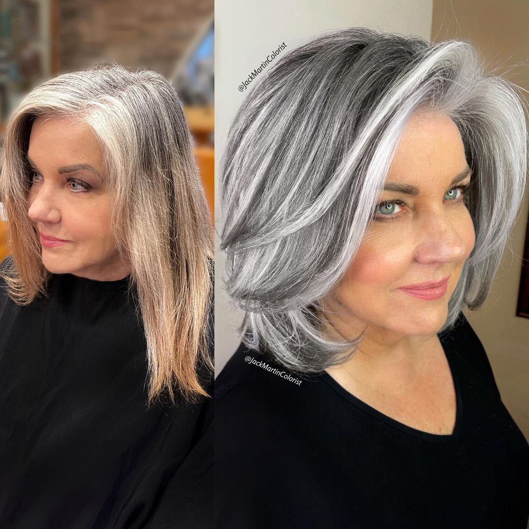 Gray Bob with Lowlights Over 40