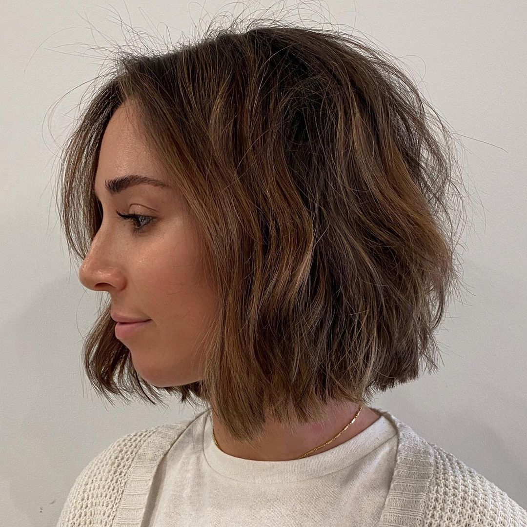 No-Bangs Blunt Bob Shag