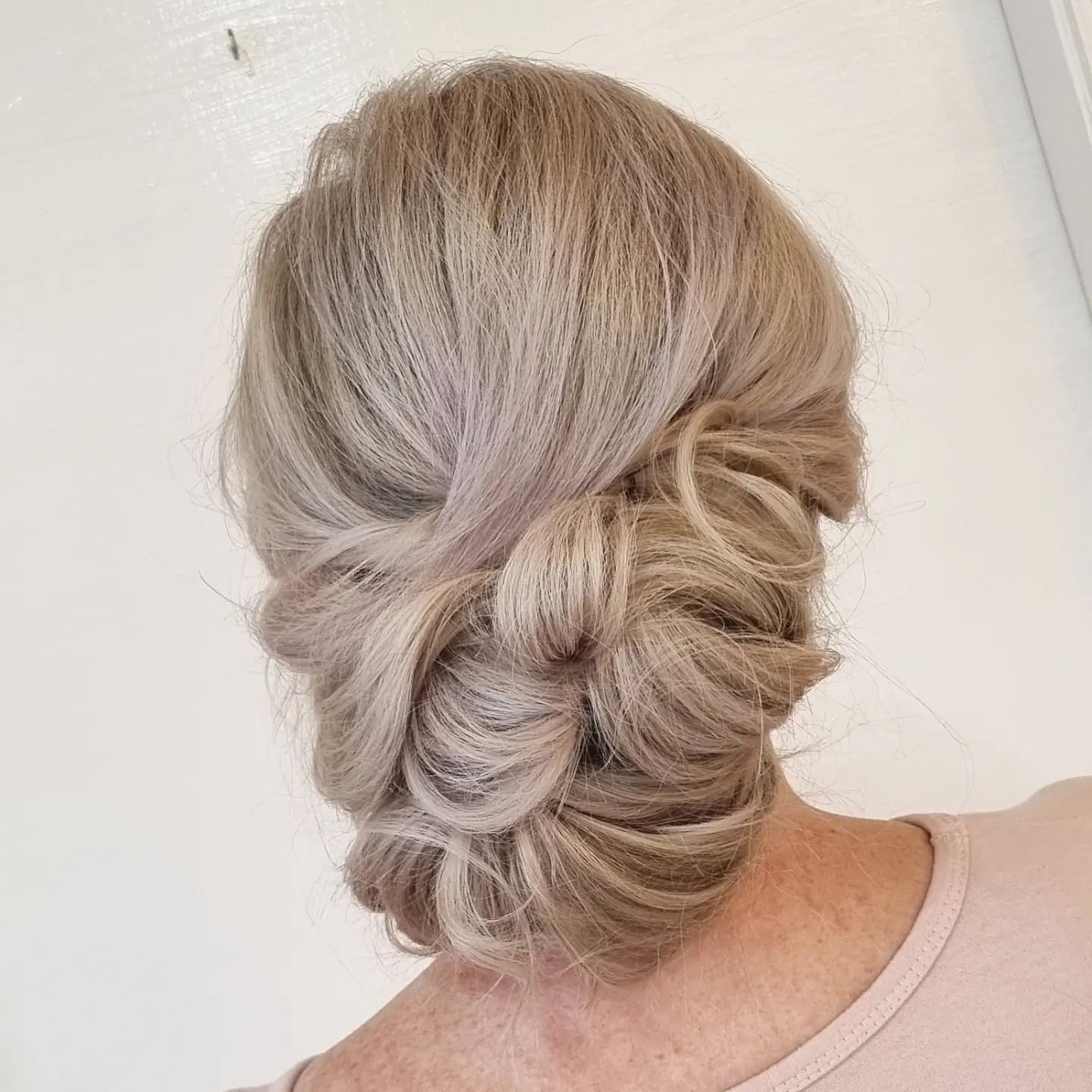 Sophisticated Gray Loose Low Updo