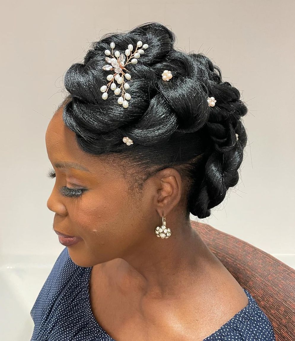 African American Chic Twisted Wedding Updo