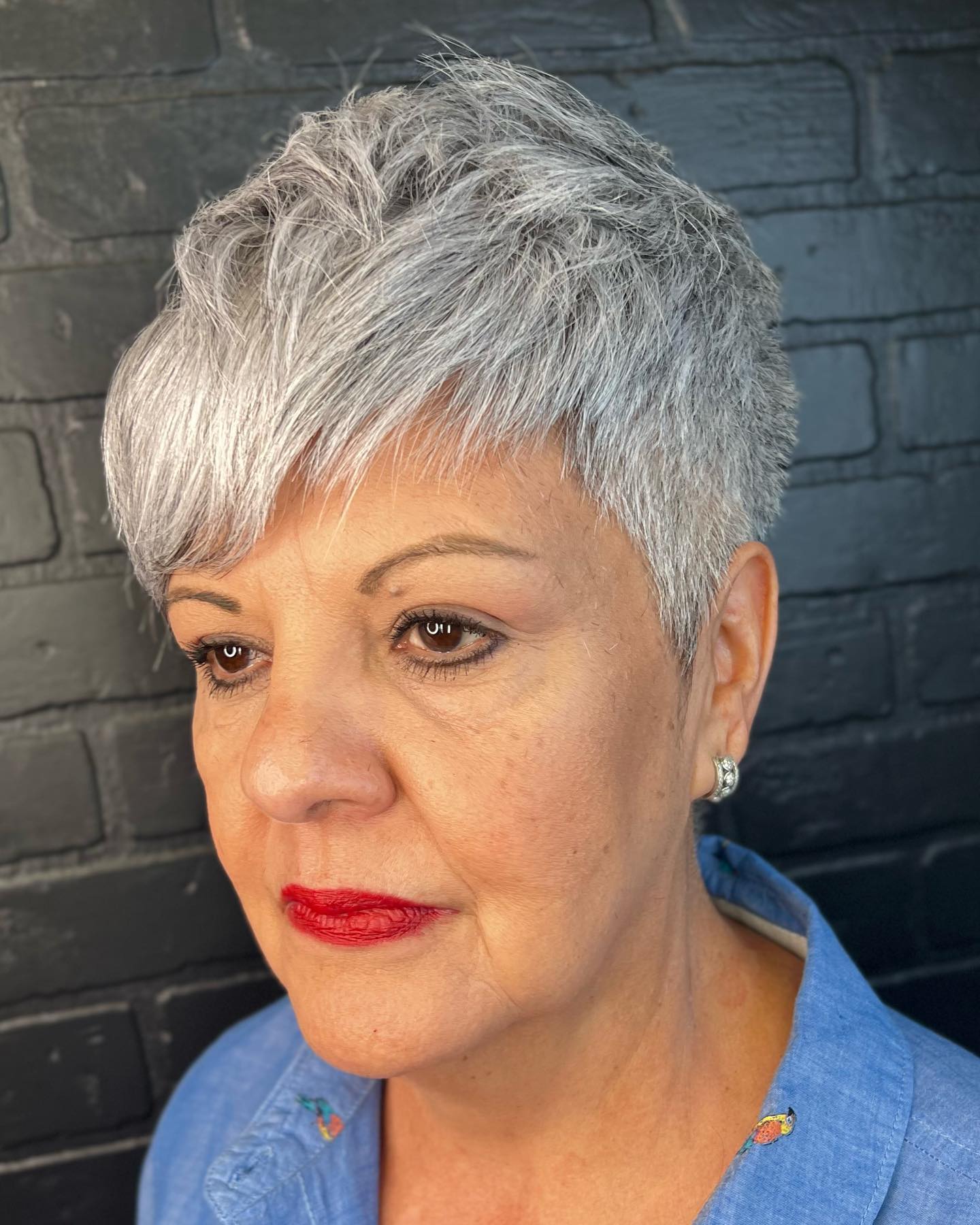 Gray Buzz Cut for Older Women