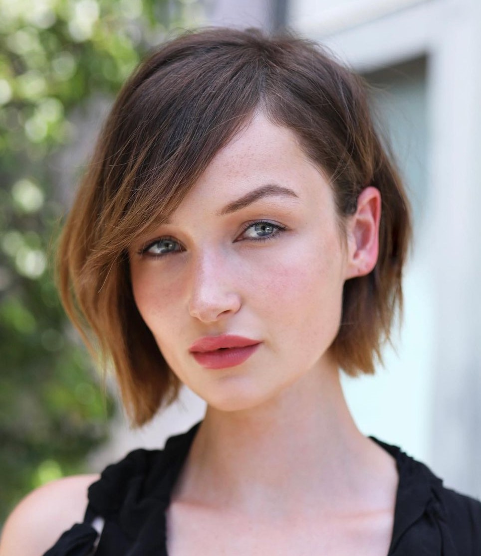 Asymmetrical Short Bob with Bangs