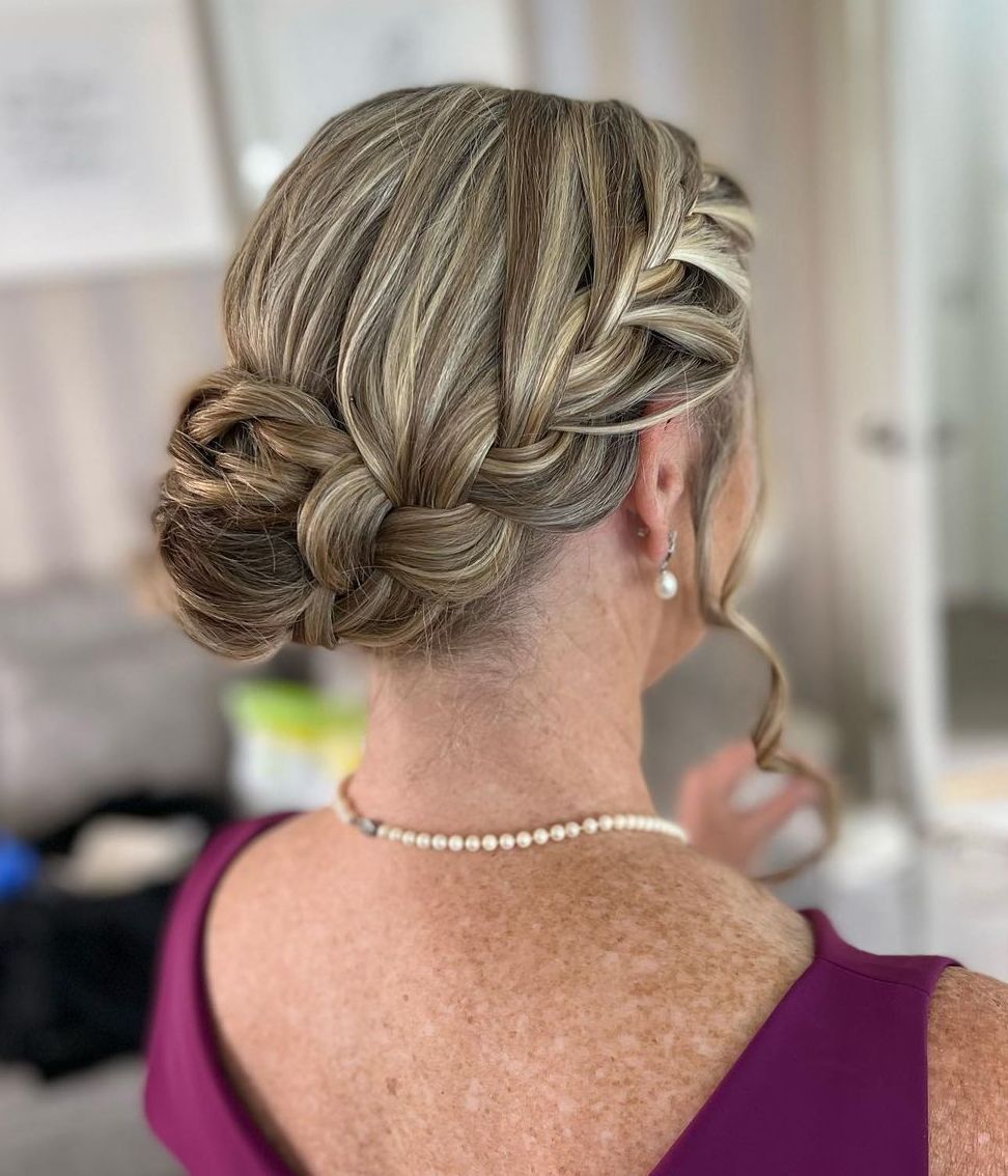 Braid-and-Bun Updo for Mother-of-the-Bride