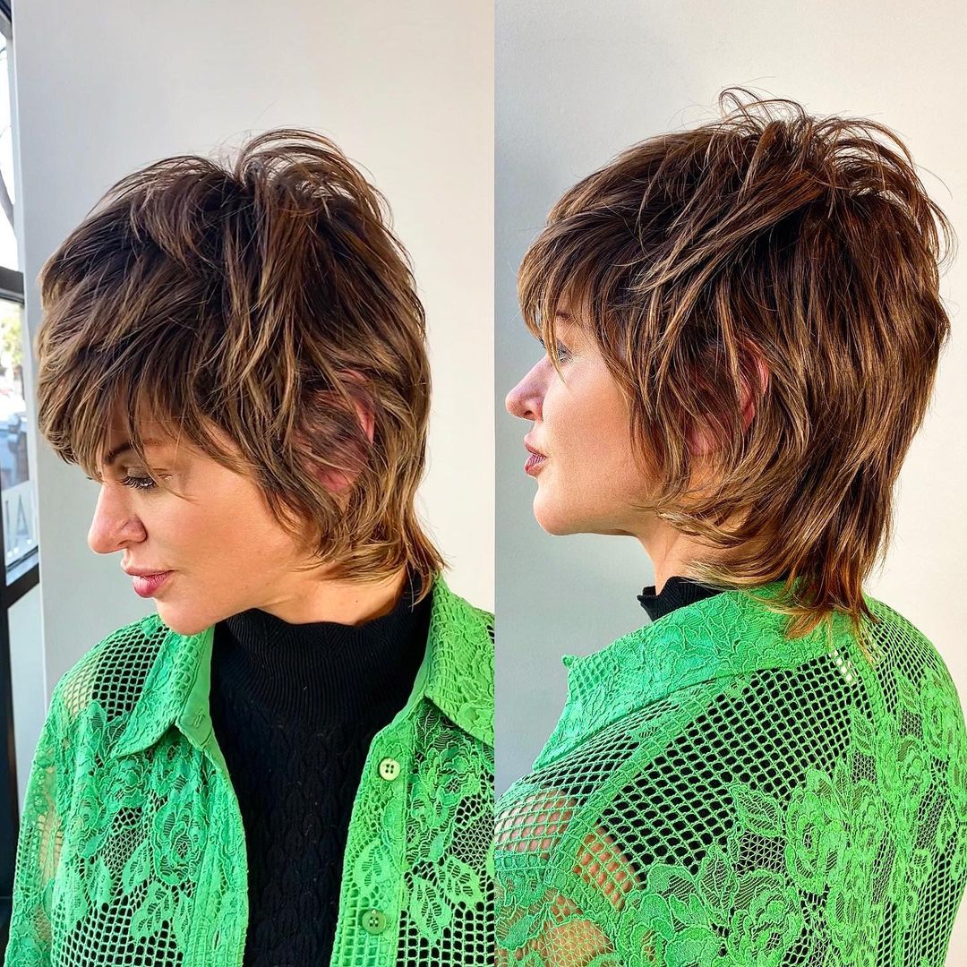 Jagged Mullet with Crown Layers