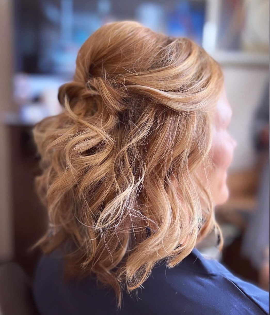 Mother-of-the-Bride Tousled Half Updo